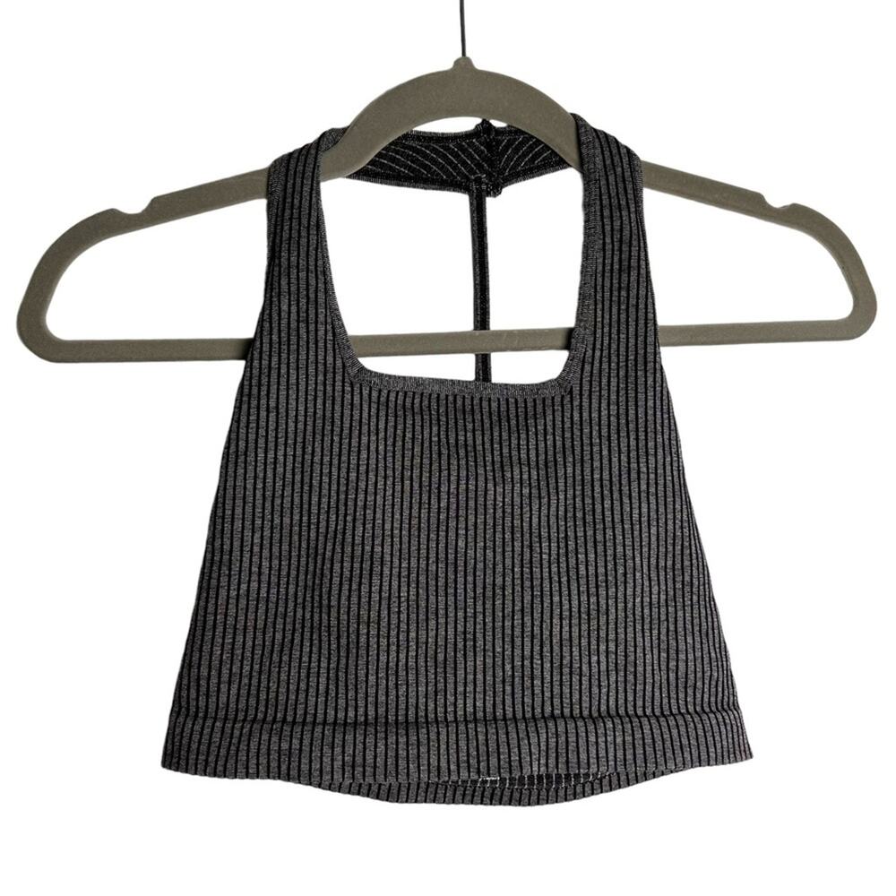 Free People Cropped Run Tank Ribbed Racerback Compression Top Women’s SZ S EUC